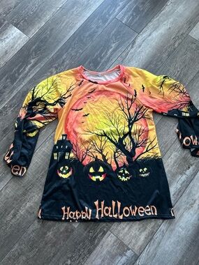 Halloween Costume Long-Sleeve Tunic - Black & Orange -Large. J3